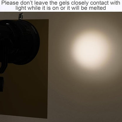 10 Pack Gel Filter Transparency Color Film Plastic Sheets Colored Overlays Correction Gels Light Filter for Lamp, Headlight, Photo Studio Strobe, LED, Headlight Film (Tea Black)