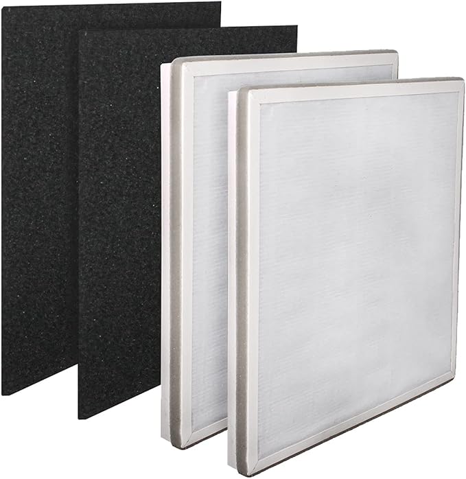 Vital 100-RF True HEPA Filter Set Compatible with LEVOIT Vital 100 Air Purifier Hepa + Activated Carbon Pre-Filter Replacement by LifeSupplyUSA (2-Pack)