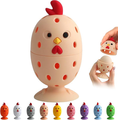 Egg Brush Cleaner, Egg Cleaner for Fresh Eggs, Cute Chick Shaped Egg Wash and Brush, Washing Egg Tool for Standard Sized Eggs (Beige)