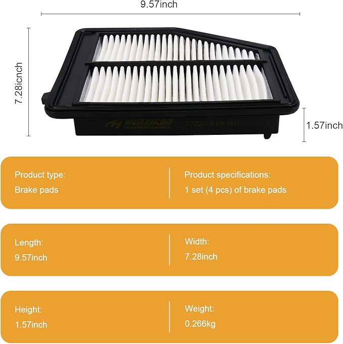 Engine Air Filter 17220-R1A-A01 Replacement Compatible with Honda/Acura Civic 1.8L (2012-2015), ILX Base 2.0L (2013-2015)