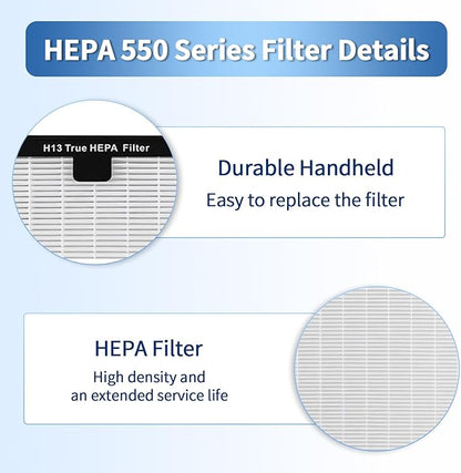 HEAP 550 Replacement Filter, HEPA Air Filter 16x19x2 inch, Compatible with WEWEAL Commercial Air Scrubber & Purifiers, Ideal for Water Damage Restoration (2 Pack)