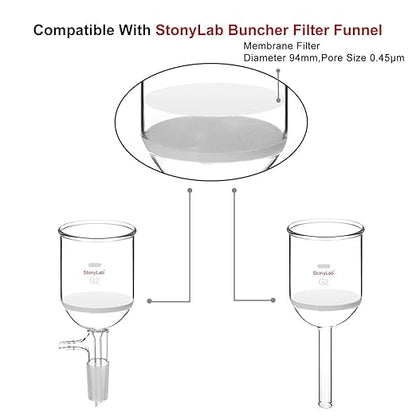 stonylab Nylon Membrane Filters, Hydrophilic Nylon Membrane Disc Filters with 0.45 μm Pore Size and 94 mm Diameter