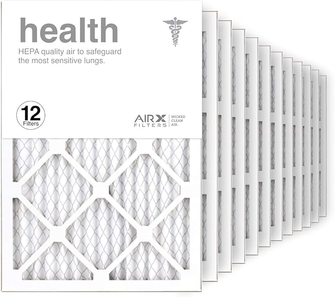 AIRX FILTERS WICKED CLEAN AIR. 14x20x1 Air Filter MERV 13 Pleated HVAC AC Furnace Air Filter, Health 12-Pack, Made in the USA