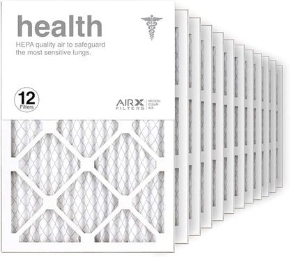 AIRX FILTERS WICKED CLEAN AIR. 14x20x1 Air Filter MERV 13 Pleated HVAC AC Furnace Air Filter, Health 12-Pack, Made in the USA