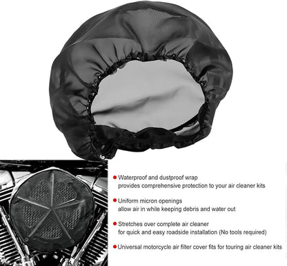 Motorcycle Waterproof Air Filter Rain Sock Dustproof Protective Cover for Harley Dyna Sportster Touring Softail Air Filter Cleaner Kits Harley Davidson Touring Road King Softial Fat Boy 1993-2023