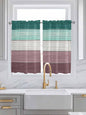 Retro Farm Woodcuts Texture Window Valance Curtains, Green Brown Gradient Light Filtering Kitchen Valance with 3-inch Rod Pocket for Living Room Bathroom Bedroom,2 Panel,42x54In
