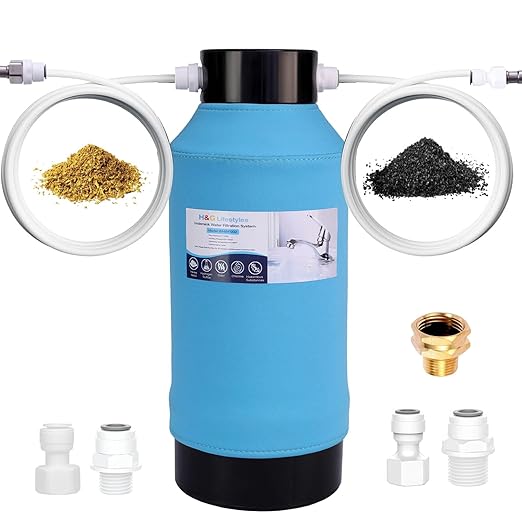 H&G Lifestyles Under Sink Water Filter System,Reduces PFAS, PFOA/PFOS, Lead, Chlorine, Bad Taste & Odor,with NSF 42/53 KDF GAC,with 3/8" Quick Connection Easy Installation,300,000 Gallons