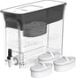 Waterdrop 35-Cup Slim Water Filter Dispenser, Large Capacity Water Filter Pitcher, 200-Gallon Long-Life, 5X Lifetime, Reduces Chlorine, PFOA/PFOS and More, BPA Free, Black (with 3 Filters)