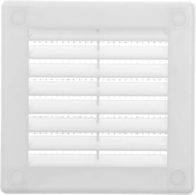 Vent Systems 4'' x 4'' Inch White Soffit Vent Cover - Pack of 100 - Flat Square Air Vent Louver - Grille Cover - Built-in Insect Screen - HVAC Vents for Bathroom, Home Office, Kitchen 4x4 Inch