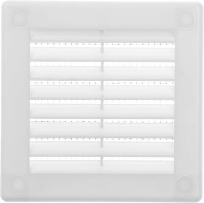 Vent Systems 4'' x 4'' Inch White Soffit Vent Cover - Pack of 100 - Flat Square Air Vent Louver - Grille Cover - Built-in Insect Screen - HVAC Vents for Bathroom, Home Office, Kitchen 4x4 Inch