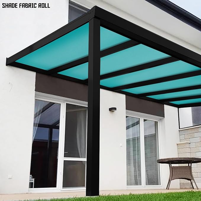 TANG Sun Shade Fabric Roll 8'x33' Shade Cloth for Garden Turquoise Green HDPE Mesh Shading Pergola Cover Replacement Canopy, 95% Blockage Sunshades for Outdoor Patio Backyard Plant