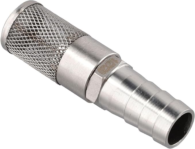 Stainless Steel 304 Hose Barb Filter 3/4 Inch (19-20mm) for Fuel Gas Line Pipe for Pump Inlet with 1.5mm Mesh Strainer, Compatible with 3/4" Hose(20mm)