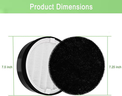 3 Pack LV-H132 Replacement Filter Compatible for LEVOIT LV-H132 Air Purifier LV-H132-RF, H13 True HEPA Filter, Activated Carbon Filter, Replace Part LV-H132-RF