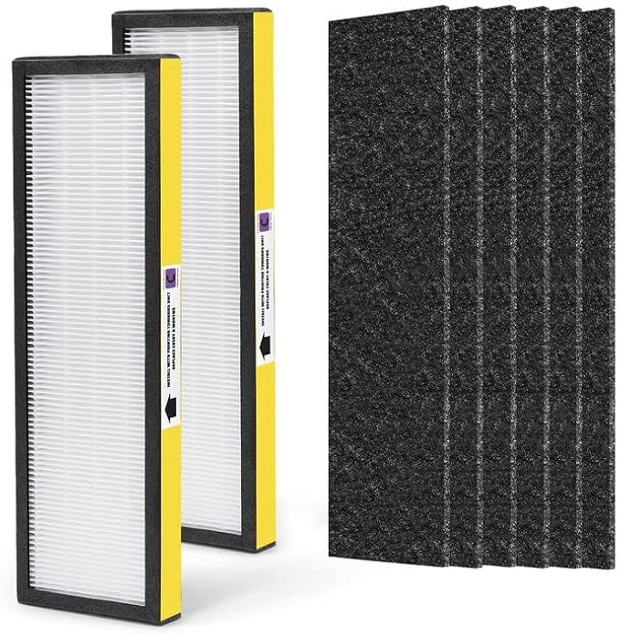 Filter C FLT5000 Filter Compatible with Germ-Guardian True Hepa Filter Air Puri-fier AC5250PT AC5000E AC5300B AC5350W, 2 HEPA and 6 Pre-Filter