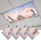 Fluorescent Light Covers for Drop Ceiling Watercolor Running Horse Cactus Magnetic Light Filters, Desert Hill Ombre Sky Ceiling Shade Filters for Home Classroom Office,2x4 ft,4Packs