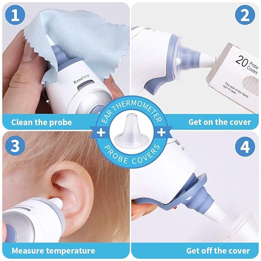 500X Ear Thermometer Probe Covers Lens Filters Refill Caps for All Braun Models, BPA Free and Disposable for Braun