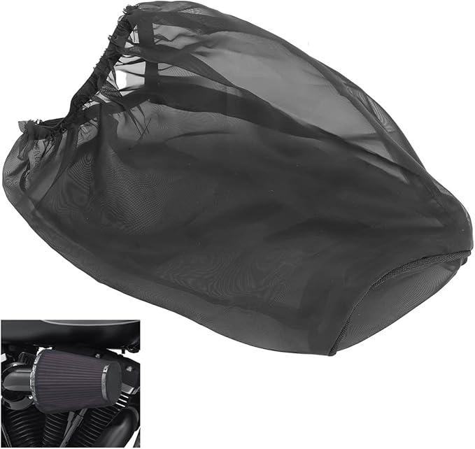 Waterproof Air Filter Rain Sock Dustproof Protective Cover for Harley Davidosn Dyna Sportster Touring Softail Fat Boy Road King Autocar Motorcycle Air Filter Cleaner Kits (L)