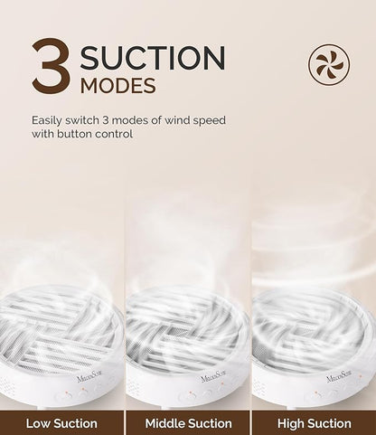 MelodySusie Compact Nail Dust Collector with Lightweight Design,Hpro 3800RPM Portable Nail Vacuum Fan with 3 Suction Modes,Reusable Filter & Easy-Control for Beginners,Nail Students & Home Use,White
