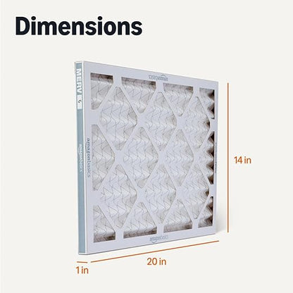Amazon Basics MERV 5 AC Furnace Air Filter, 14x20x1 inches, 6-Pack (Actual size: 13.75" x 19.75" x 0.75")