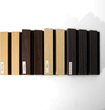 Wood Slat Wall Panel, 4 Pack Wood Panels for Wall, 3D Soundproof Wall Panels, Large Acoustic Panels for Interior Ceiling and Wall Decor Noise Reduction, Sample