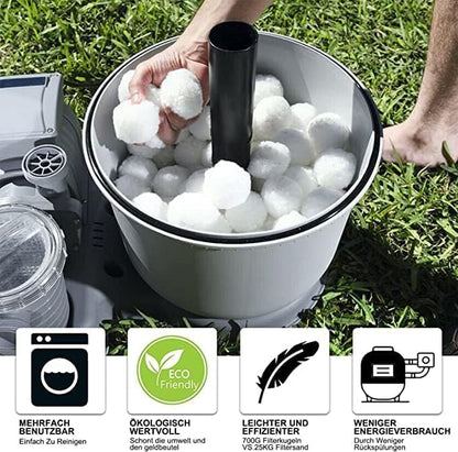 3 lbs Pool Filter Balls Eco-Friendly Fiber Filter Media for Swimming Pool Sand Filters (Equals 50kg/100lbs Pool Filter Sand) (3, Pounds)