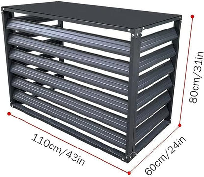 Outdoor Privacy Screen, Metal Air Conditioner Fence Cover with 4 Panels, Outdoor Trash Can Pool Equipment Enclosure Panels (Gray 2)
