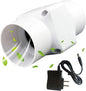 12v Inline Duct Fan 2 Inch with Variable Speed Controller 6w 22cfm HVAC Quiet Ventilation Booster Exhaust Blower Home Use for Grow Tents (Color : NO Adjustable Speed, Size : White)