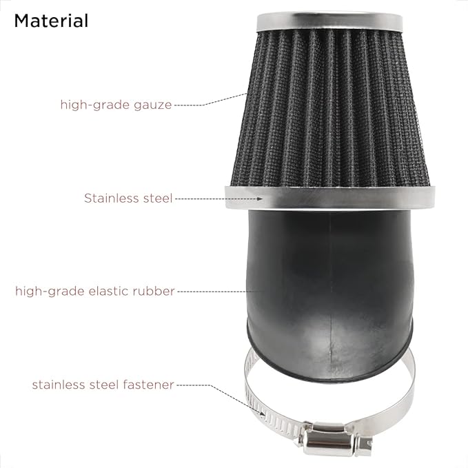 Evermotor Motorcycle Air Filter, 41mm 42mm 43mm Filter for 50cc 70cc 90cc 110cc 125cc 150cc Carb Filter GY6,Moped,ATV