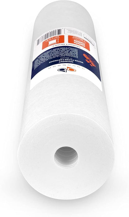 Aquaboon 1 Micron 20 x 4.5 Sediment Water Filter Replacement Cartridge | Whole House Sediment Filtration | Compatible with AP810-2, SDC-45-2005, FPMB5-20, P5-20, FP25B, 155358-43, 8 Pack