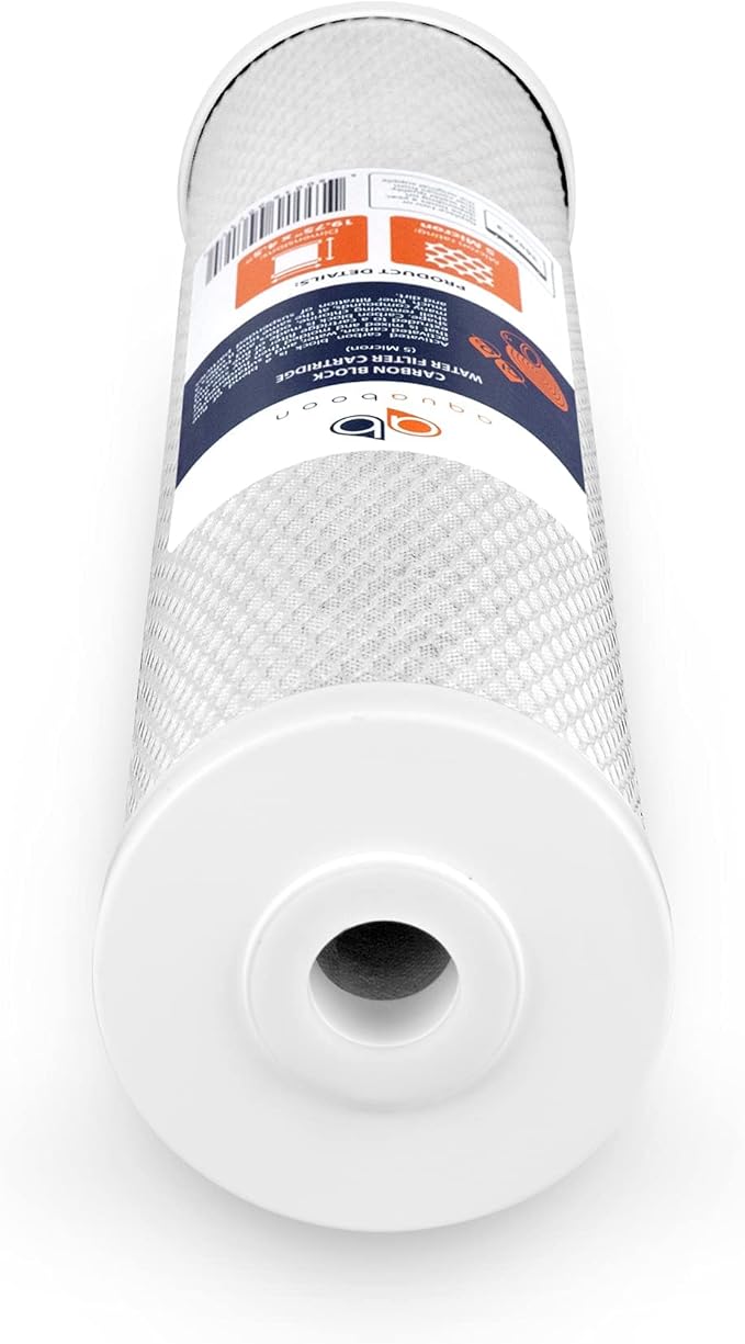 Aquaboon 4,5 x 20 inch Carbon Filter Cartridge - 5 Micron Coconut Shell CTO Filter - Whole House Well Water Filtration - Matches DB20P, CTO20BB, Pentek FLOPLUS-20BB, 155312-43, CBC-20BB (2 Pack)