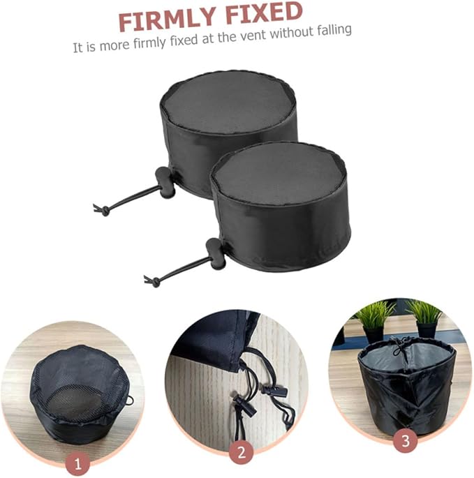 2pcs Grow Tent Accessories Oxford Cloth Grow Tent Vent Cover Elastic Band Fasteners