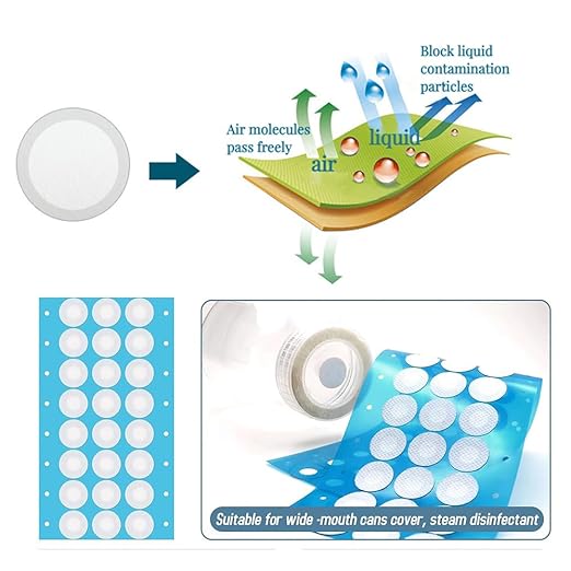 Synthetic Filter PaperStickers, 20 mm, 0.3 μm, Monotub Filter, Filter Discs Mycology - MonotubMushroom Fruiting Chamber Synthetic Filter Disc (60)