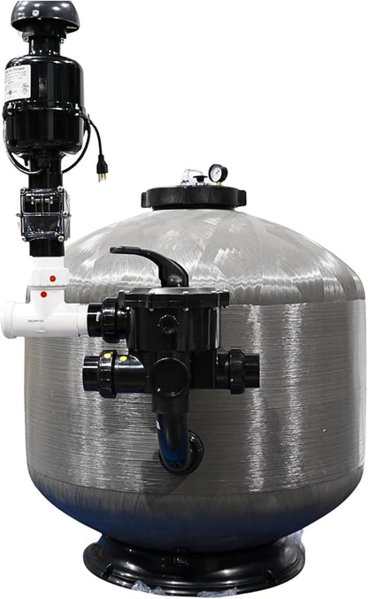 HALF OFF PONDS Simply Clear PRO Koi Pond Filter System with 2HP Blower – Filters Ponds Up to 27,000 Gallons – Bio Comb Media, 6-Way Valve, Pressure Gauge - Mechanical & Biological Filtration