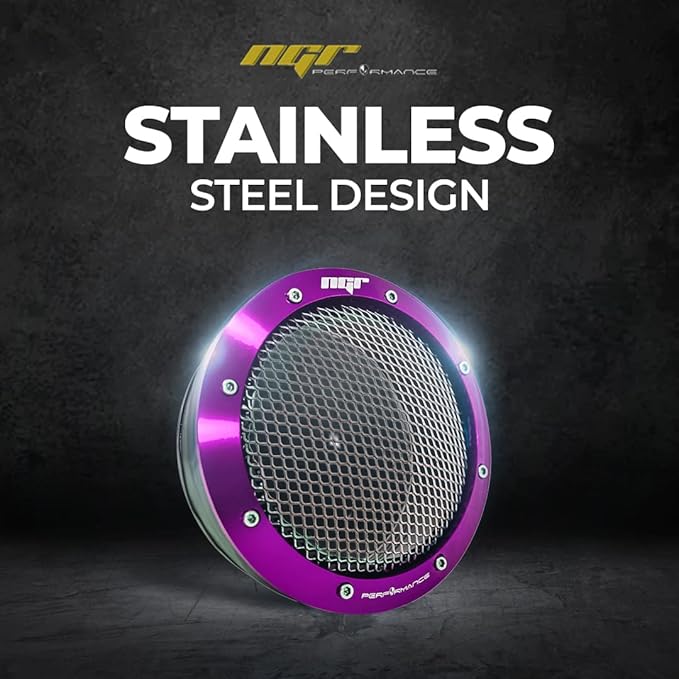 NGR Turbo Filter (Drag Edition) fits 3 inch and 2.5 inch w/included Sleeve | Universal Turbo Cold Air Intake Filter - For Enhanced Car Performance - Purple
