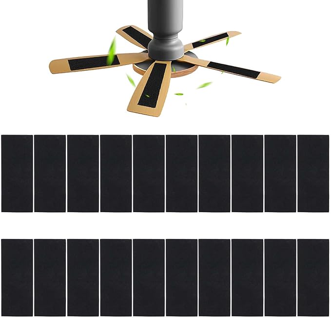 20 Pcs Ceiling Fan Filters for Blades, Fan Air Purifier Pads with Activated Coconut Shell Carbon, Universal Easy Stick Ceiling Fans Filter Fit for Common Household Office Contaminants