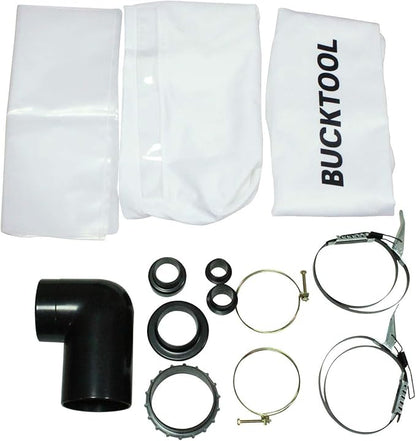 BUCKTOOL 1.2 HP Auto Start 750CFM Dust Collector with 3 Dust Collection Bag,13 Gallon and 5 PCS Reducer for Woodworking