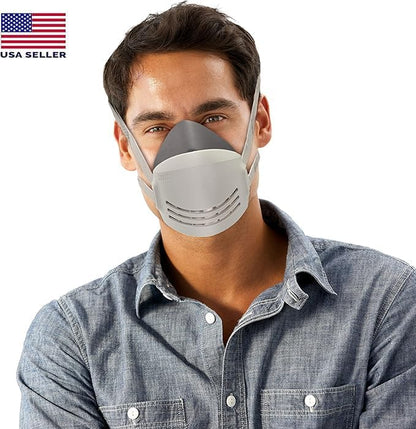 Reusable Respirator Mask with 7 Filters – Half Mask Respirator for Woodworking, Welding, Polishing Painting and Work Protection – Comfortable Quick-Release Headband and Dual Filtration
