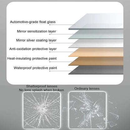 Illuminated LED Bathroom Mirror，Smart Lighted Bathroom Mirror for Wall，Smart Modern Bathroom Vanity Mirror，Waterproof，Shatterproof，with Touch Sensor/Dimming/Demister pad(H70*W90cm/H27.6*W35.4IN)