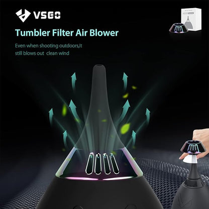 VSGO Camera Air Blower with Filter Compressed Air for for Nikon, Sony, Canon Lens and Sensor Cleaning, Tumbler Design Black (V-B013E)