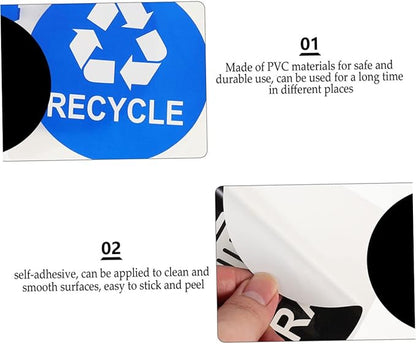 DOITOOL 8pcs Waterproof Trash Can Stickers for Recycling Classification Sturdy Waste Sorting Labels for Home Kitchen Office Use