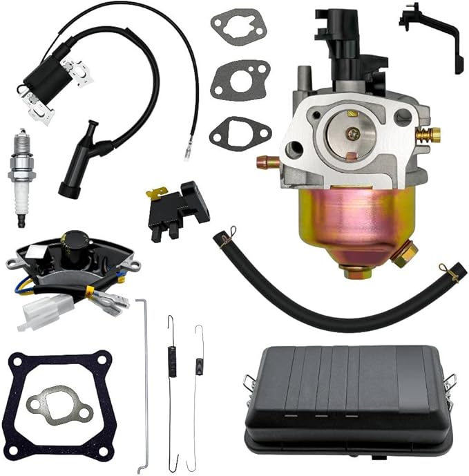 Strongthium 196cc 212cc 224cc Generator Tune Up Parts Carb Kit for Honda Champion Predator 3500 4000 4375 Generac 3250 3300 3600 + Spark Plug + Air Filter Assembly + Automatic Voltage Regulator