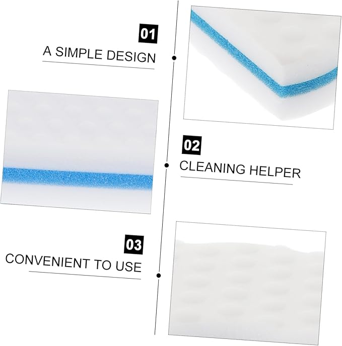 Luxshiny 10pcs Three-Layer Reusable Kitchen Sponge Scrubber Lightweight Quick-Dry Non-Scratch Dishwashing Pads for Multi-Surface Cleaning