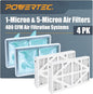 POWERTEC Inner & Outer Air Filters for WEN 3410, POWERTEC AF4000/AF4001, Shop Fox W1830 Air Filtration System, Replacement for WEN 90243-026-2, 90243-027-2 Woodworking Air Filters, 4PK (75065)