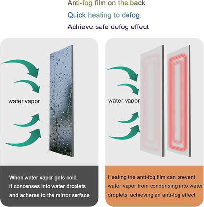 Smart Lighted Bathroom Mirror for Wall，Bathroom Mirror with LED Lights，Energy-Saving LED Smart Mirrors，LED Mirror for Bathroom，with Demister Pad and Smart Touch Switch(H60*W90cm/H23.6*W35.4IN)