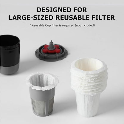 Disposable Coffee Filters for My K-Cup, K-Carafe, Cuisinart SS-RFC and Other Large Reusable Filter Cups (White 100 Count)