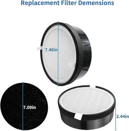 2 Pack LV-H132 Replacement Filter Compatible with LEVOIT LV-H132 and LV-H132-RF Air Purifier, High-Efficiency 3-in-1 True H13 HEPA Activated Carbon Filter