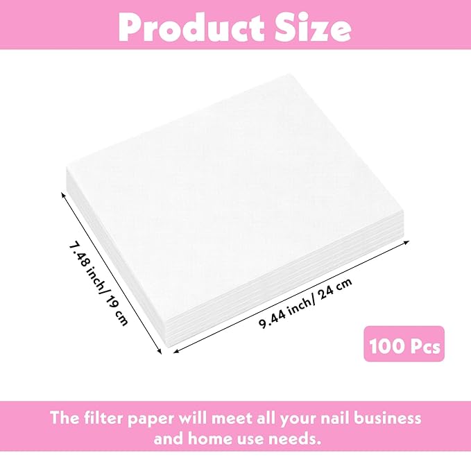 100 Pcs Nail Dust Collector Filter No-Spilling Filters Replacement Paper Disposable Dust Filters For Most Of Machine Vacuum Collector For Salon Nail Supplies Accessories(White)