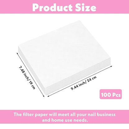 100 Pcs Nail Dust Collector Filter No-Spilling Filters Replacement Paper Disposable Dust Filters For Most Of Machine Vacuum Collector For Salon Nail Supplies Accessories(White)
