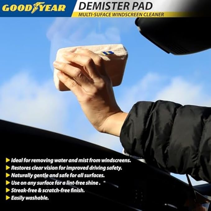 Goodyear 902540 Car Windscreen Demister Pad Micro Fibre Sponge for Mirror Window Glass Fog Remover