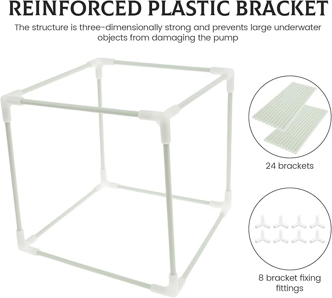 Pond Pump Filter Bag Solid Pump Mesh Box Adjustable Pond Filter Box Protective Pump Barrier Bag Thickened Pump Mesh Bag Anti Clogging Filter Bag with Drawstring for Outdoor